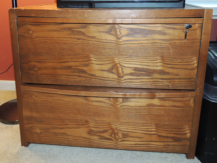 Modern Five Arm Floor Lamp and Lateral File Cabinet