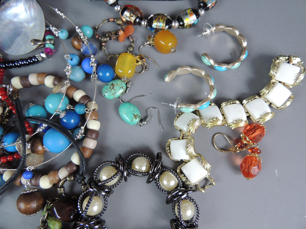 Wood Trunk Full of Beaded Costume Jewelry