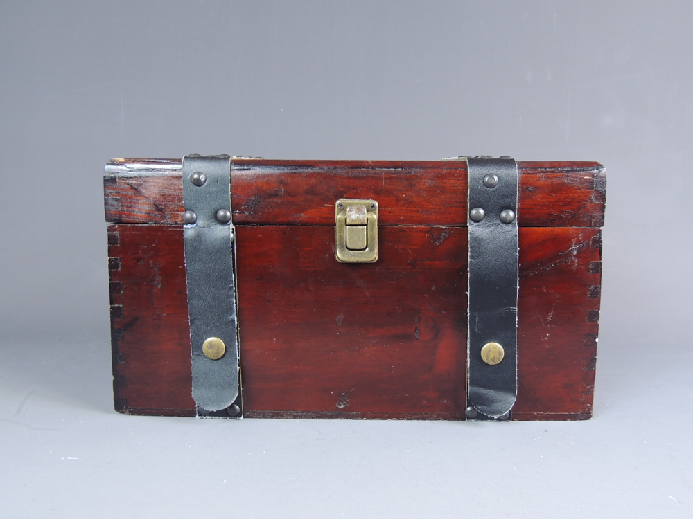 Wood Trunk Full of Beaded Costume Jewelry