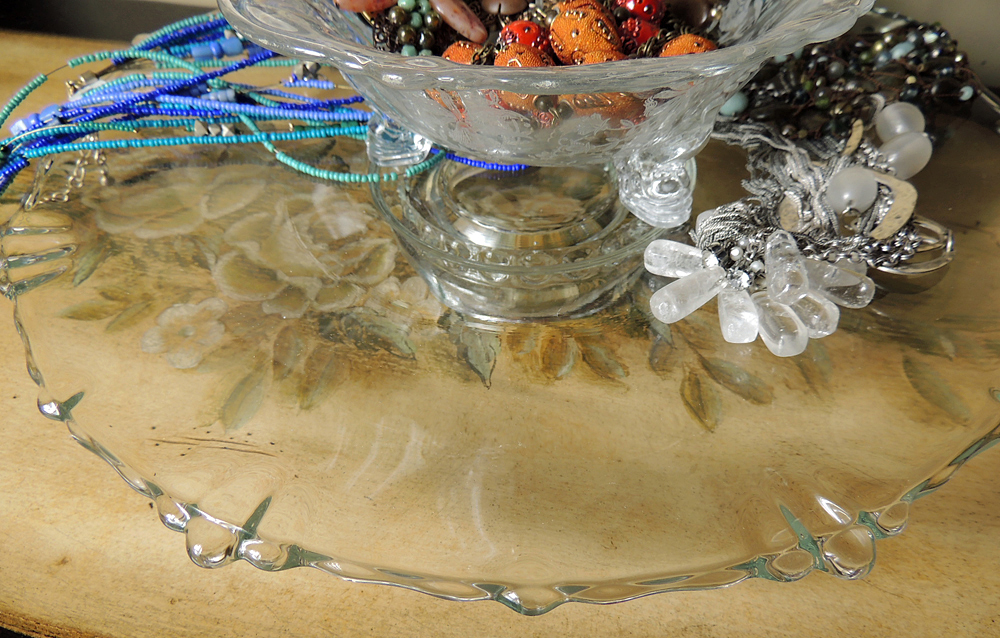 Coldwater Creek and Chico's Costume Jewelry w/ Vintage Glassware