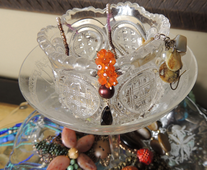 Coldwater Creek and Chico's Costume Jewelry w/ Vintage Glassware