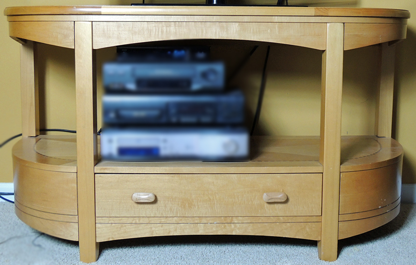 Natural Stained Console w/ Marquetry