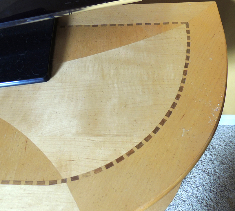 Natural Stained Console w/ Marquetry