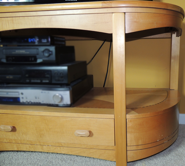 Natural Stained Console w/ Marquetry