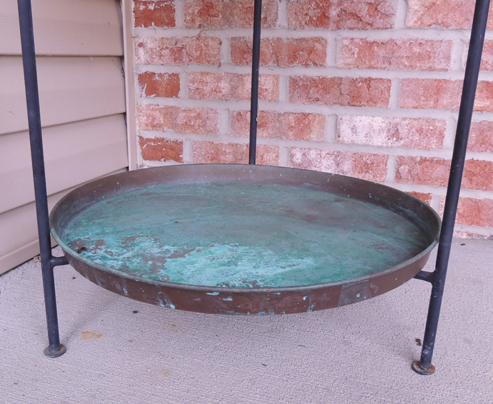 Copper Patio Beverage Party Tub in Iron Rack