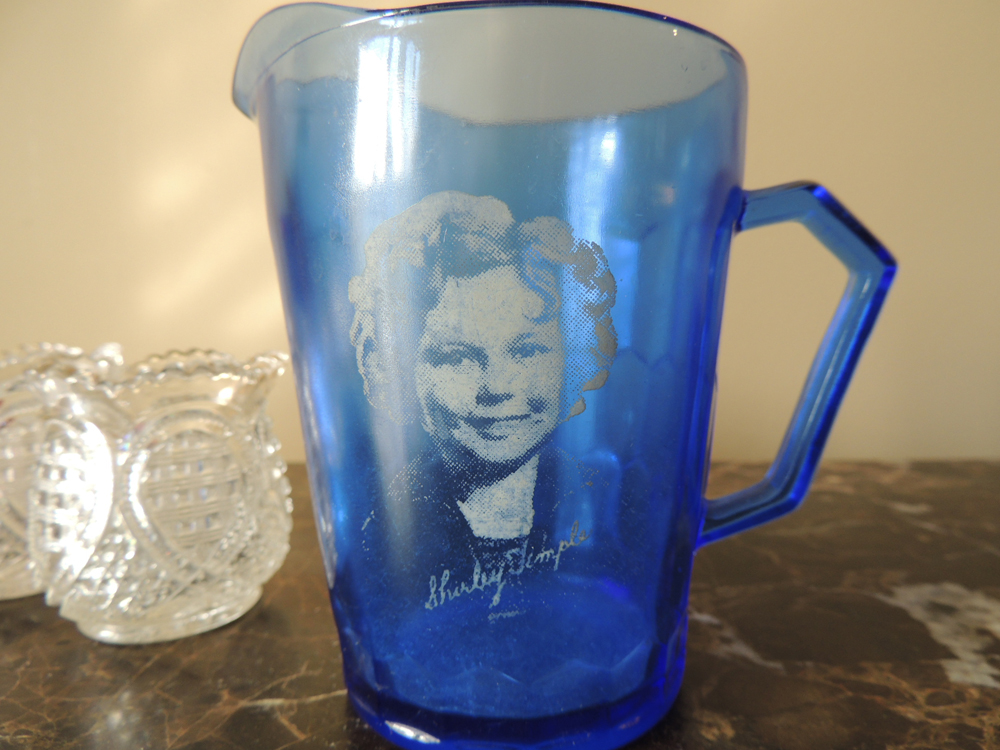 Ruby Flash Souvenir Glass, EAPG Cut Glass, Shirley Temple Creamer