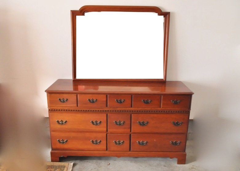 Cherry Dresser and Mirror from Crawford Furniture