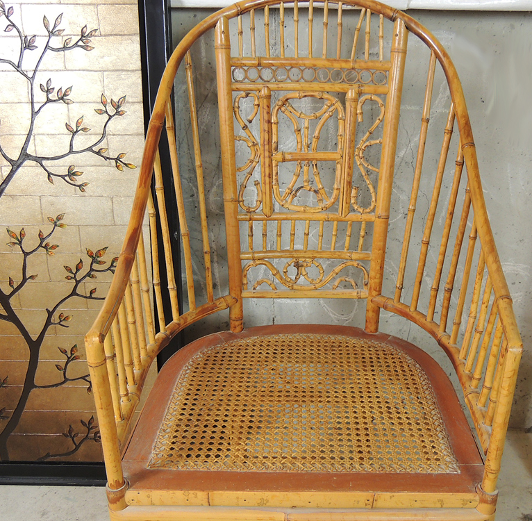 Bamboo Chair, Asian Wall Art and Bonsai Decor Pillow
