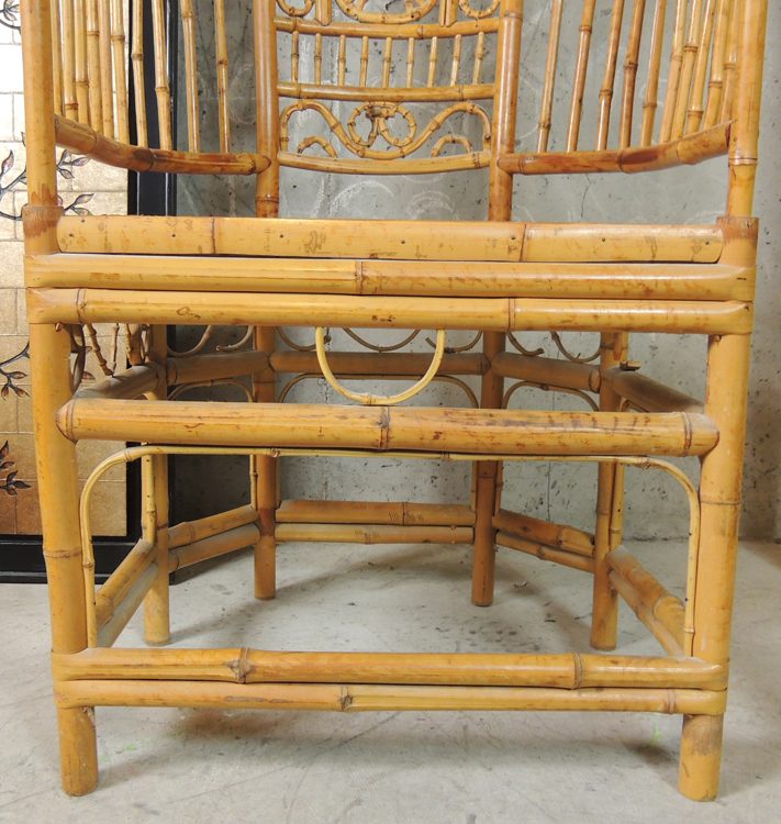 Bamboo Chair, Asian Wall Art and Bonsai Decor Pillow