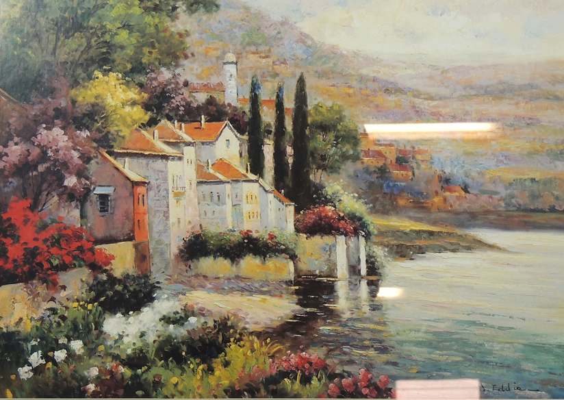 Belgium Landscape Watercolor Print by W. Eddie