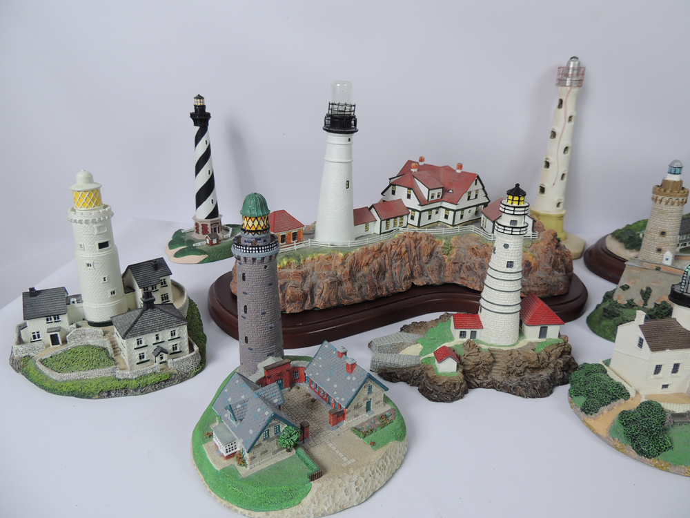 Large Collection Of Danbury Mint Lighthouses
