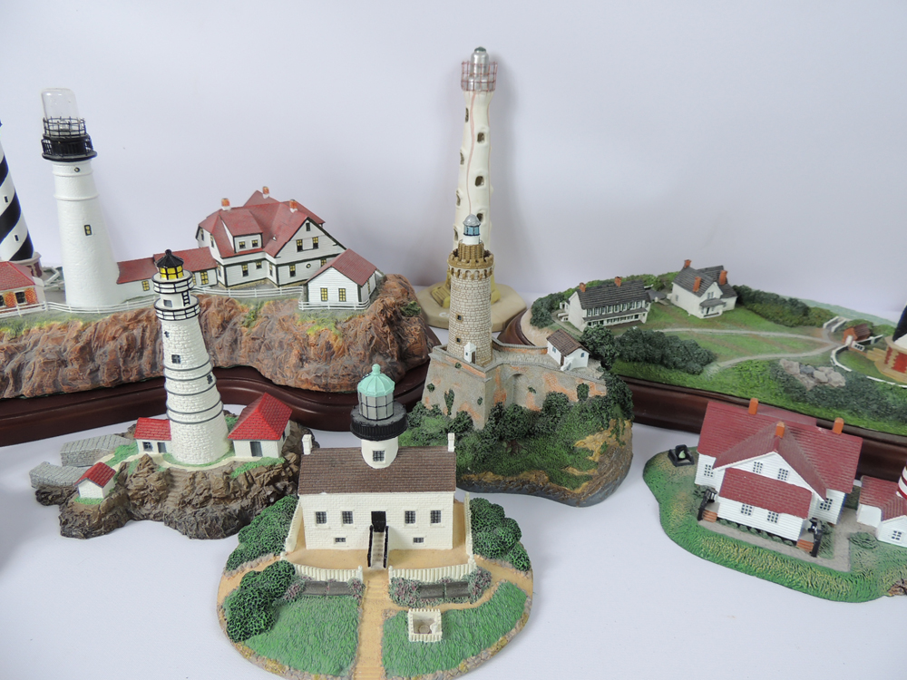Large Collection Of Danbury Mint Lighthouses