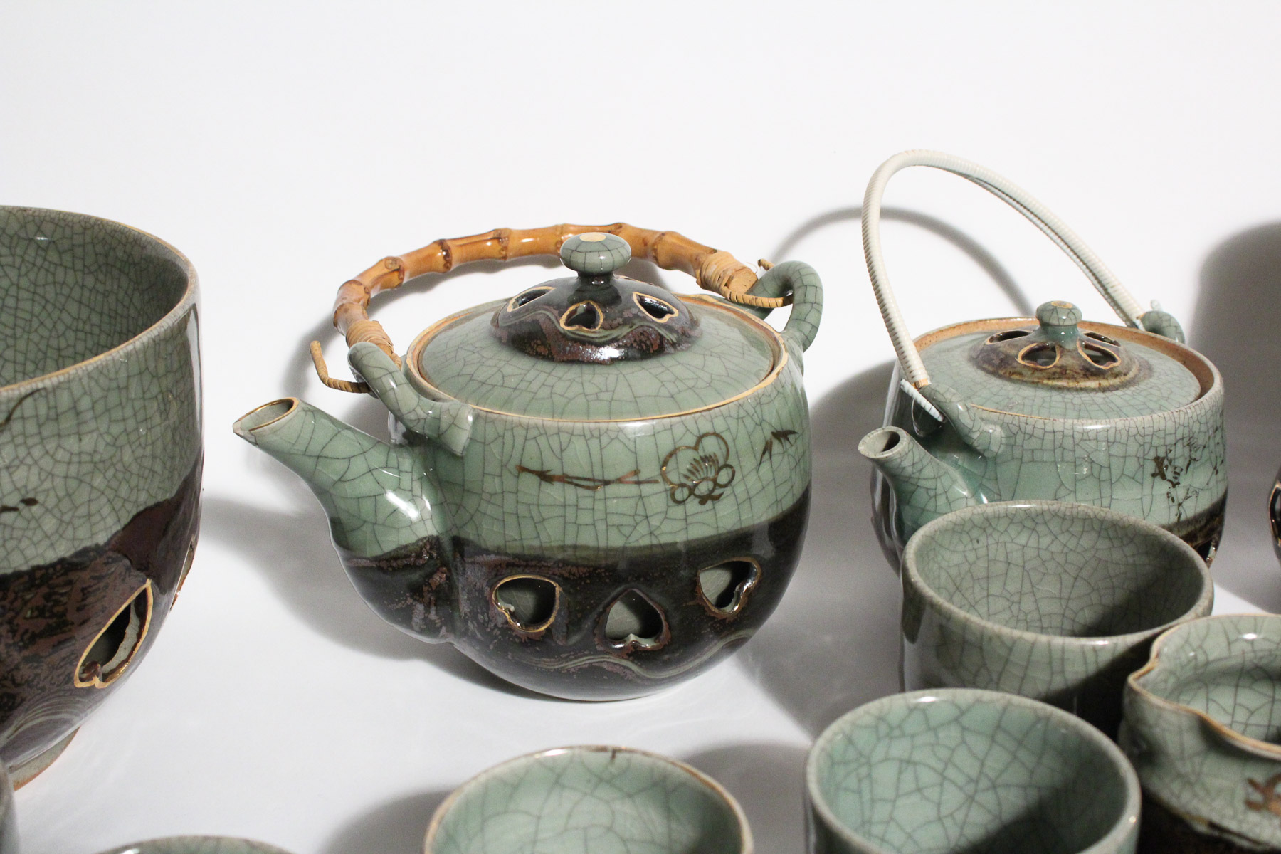 Large Japanese Somayaki Soma-Ware Set