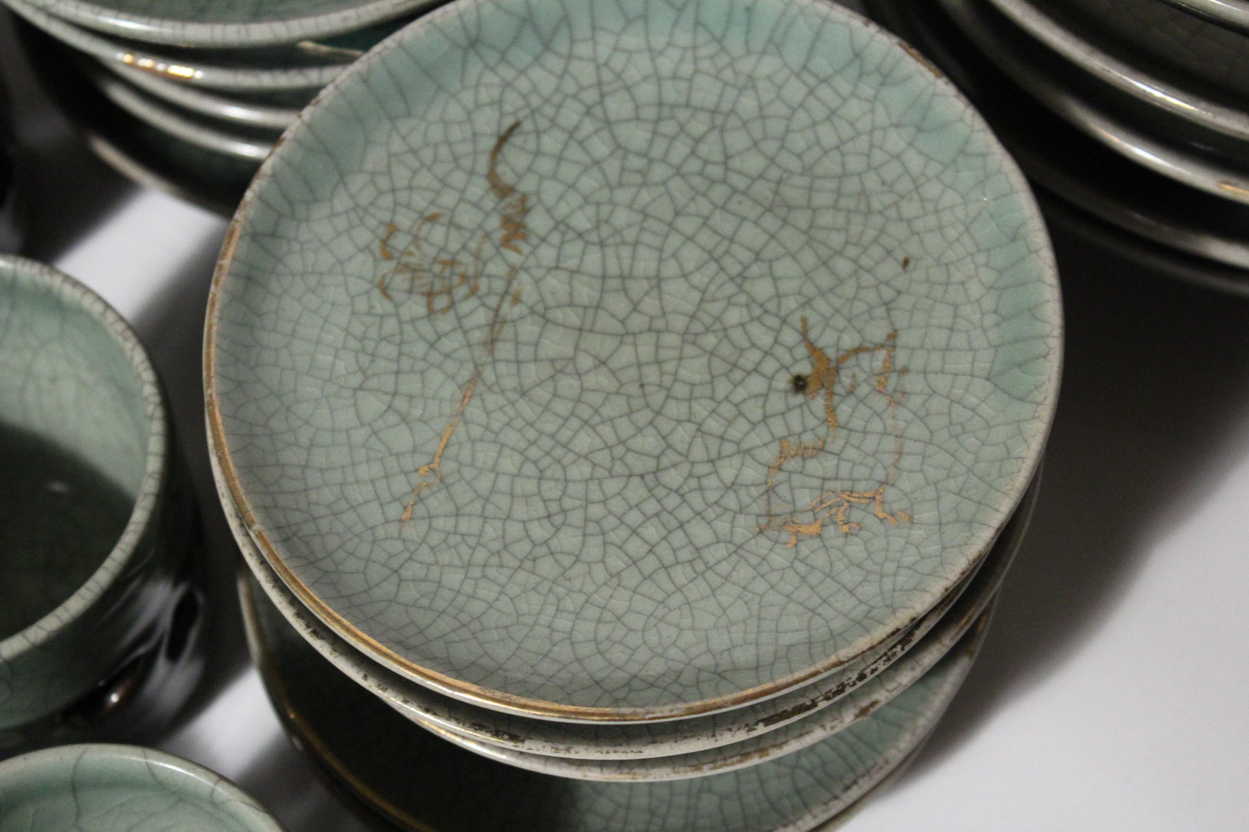 Large Japanese Somayaki Soma-Ware Set