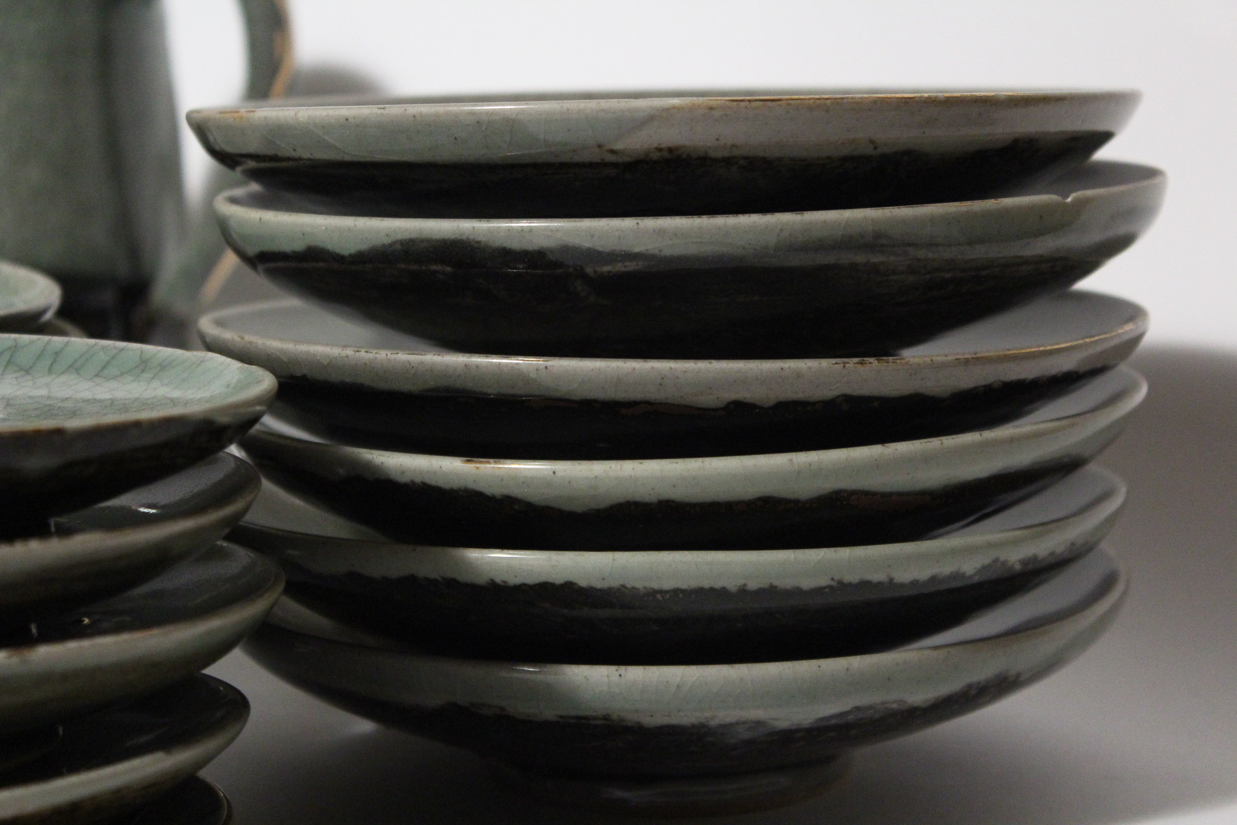 Large Japanese Somayaki Soma-Ware Set