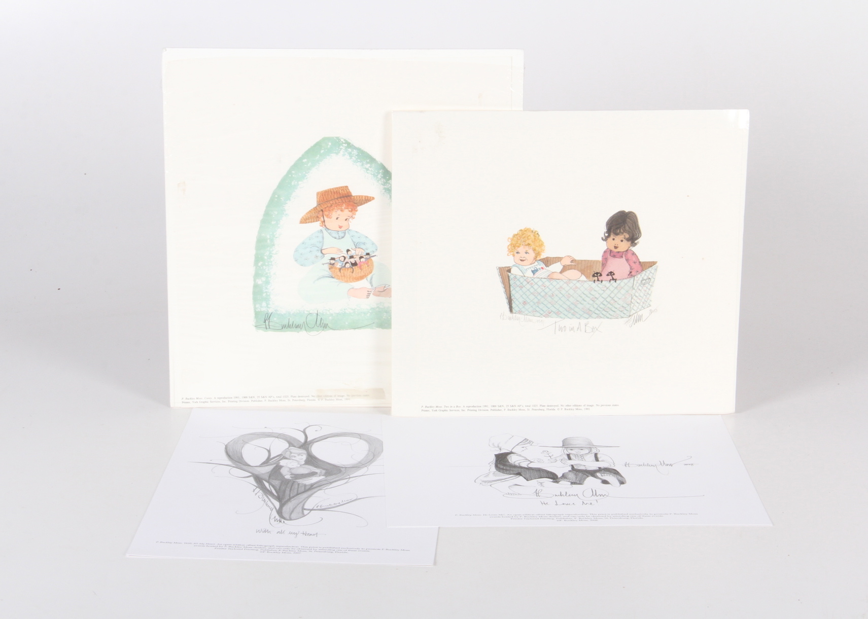 Quartet of P. Buckley Moss Prints