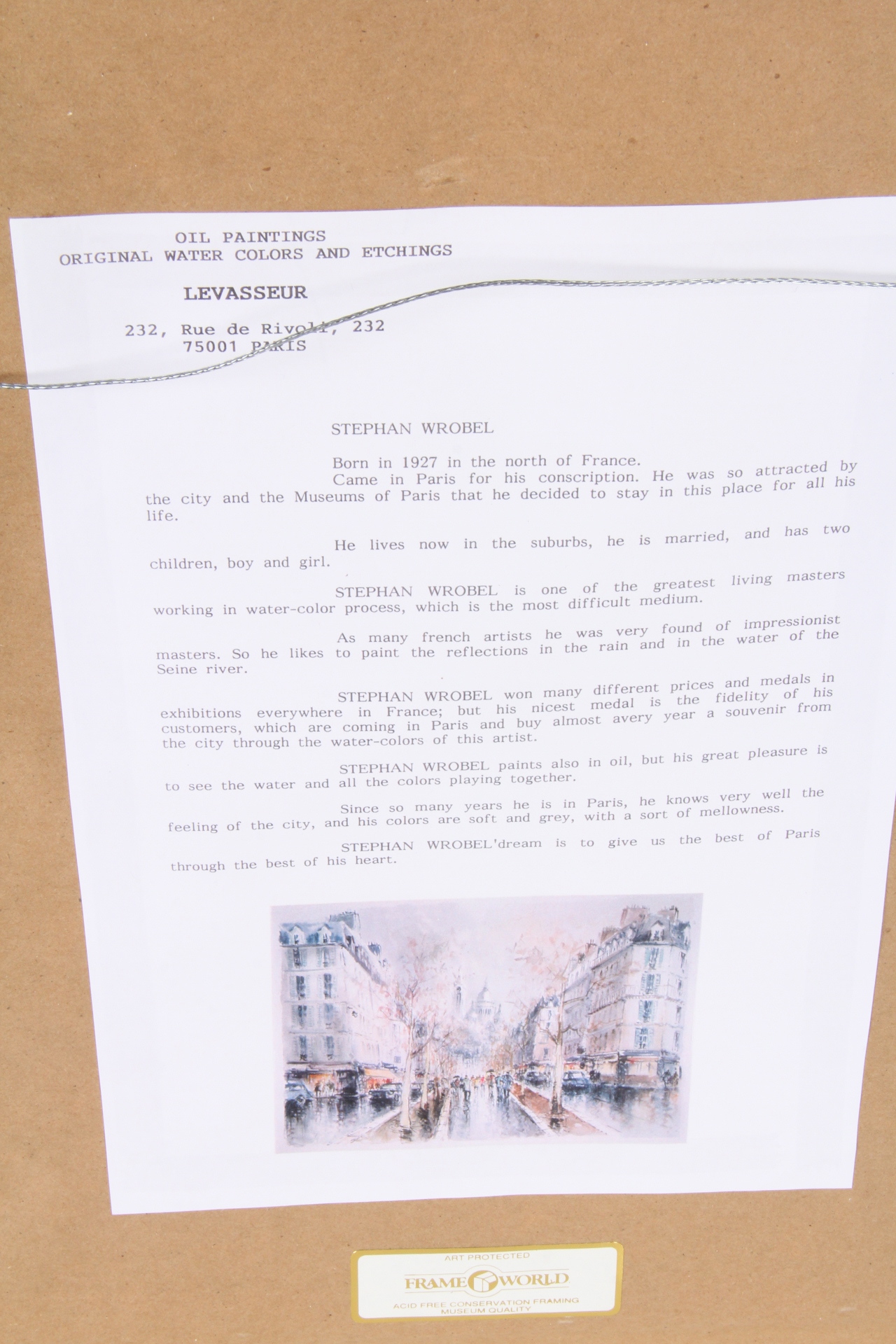 Stephan Wrobel Original Watercolor