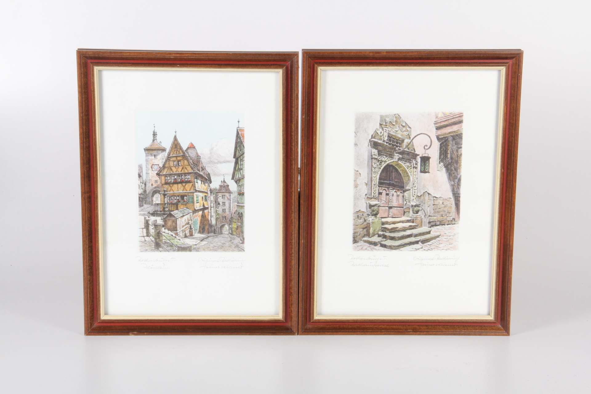 Original Heiner Krasser Hand Colored Lithographs