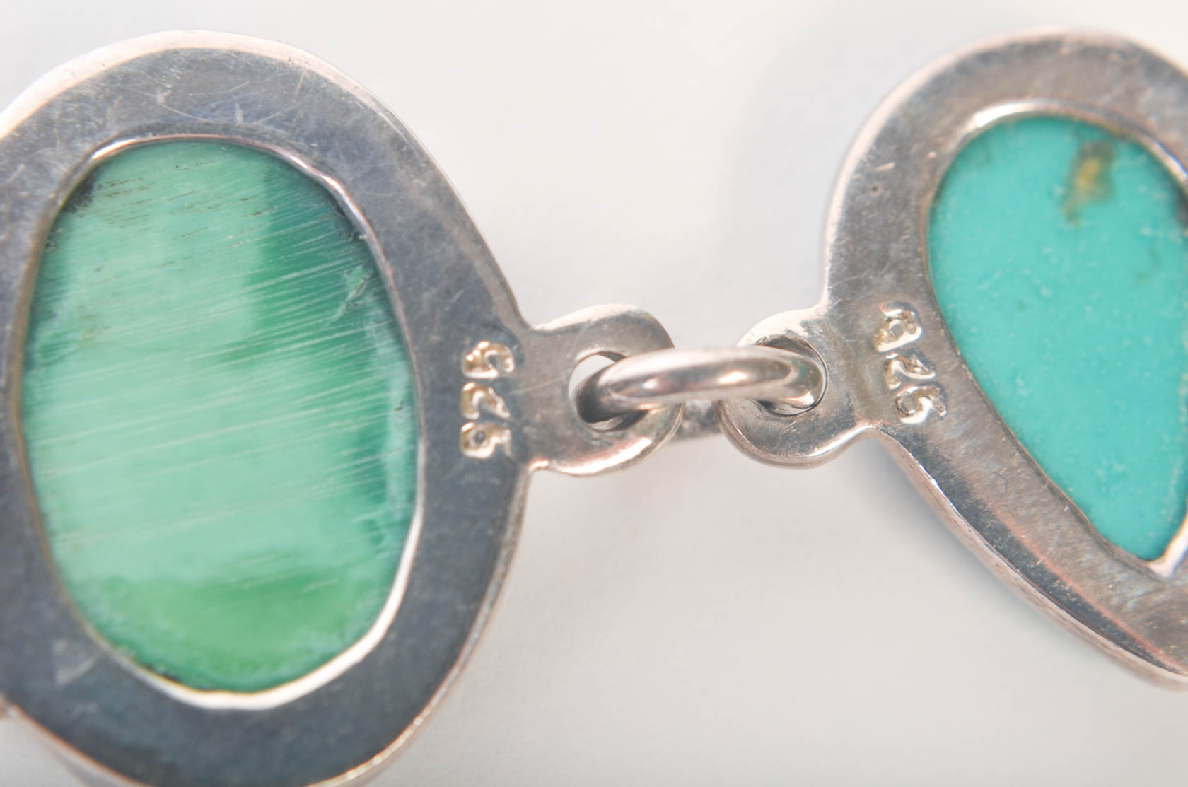 Sterling Silver and Turquoise Drop Pendant Earrings and Bracelet