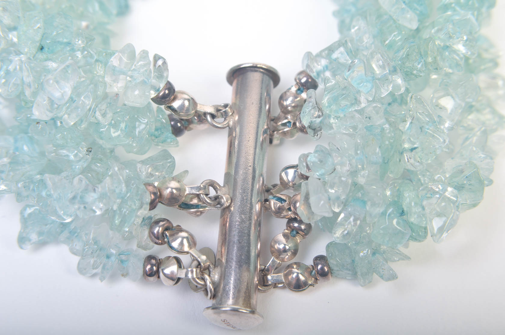 Aquamarine Bracelet with Sterling Silver Clasp