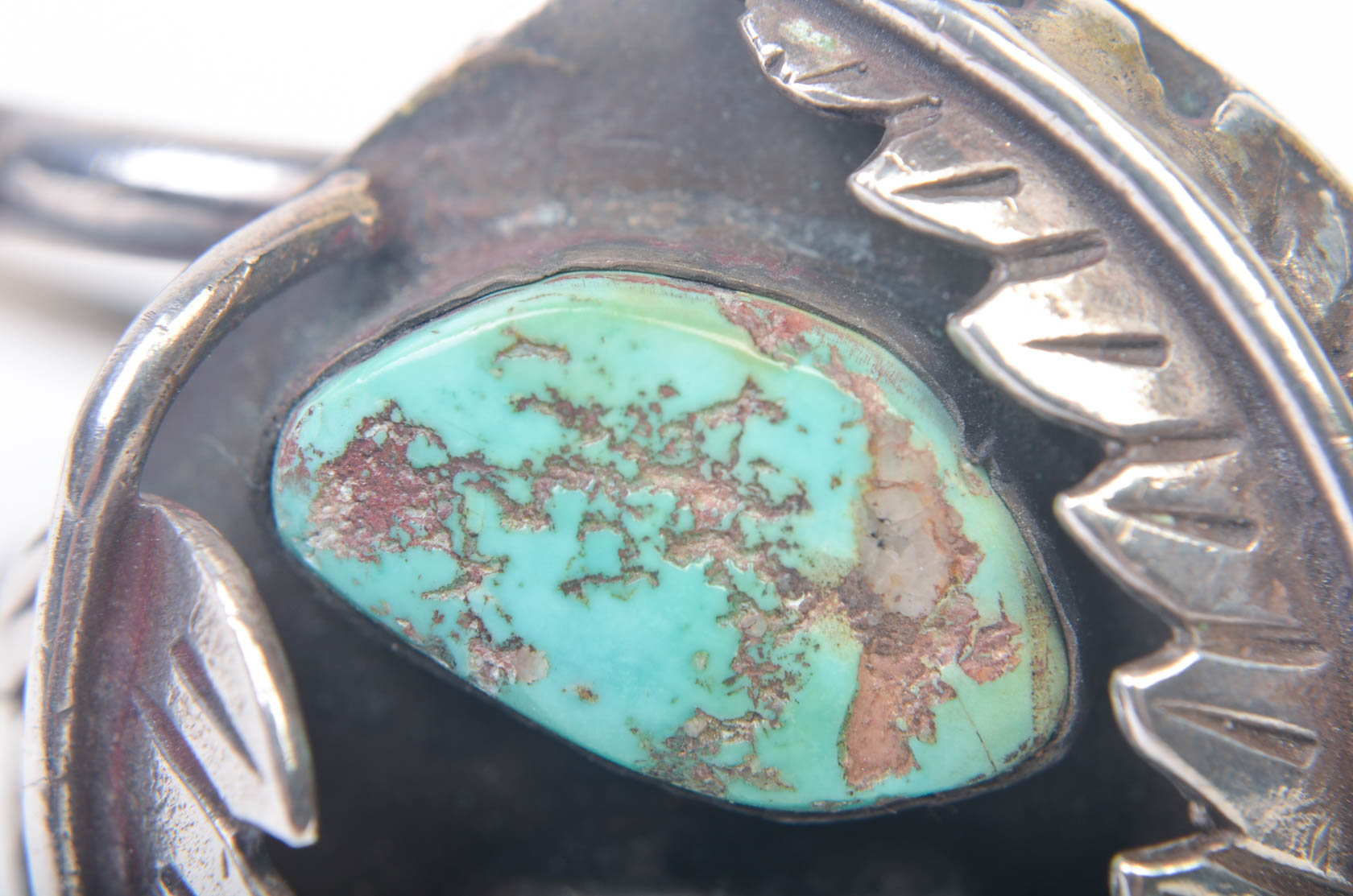 Silver-Tone Metal and Turquoise Bracelet