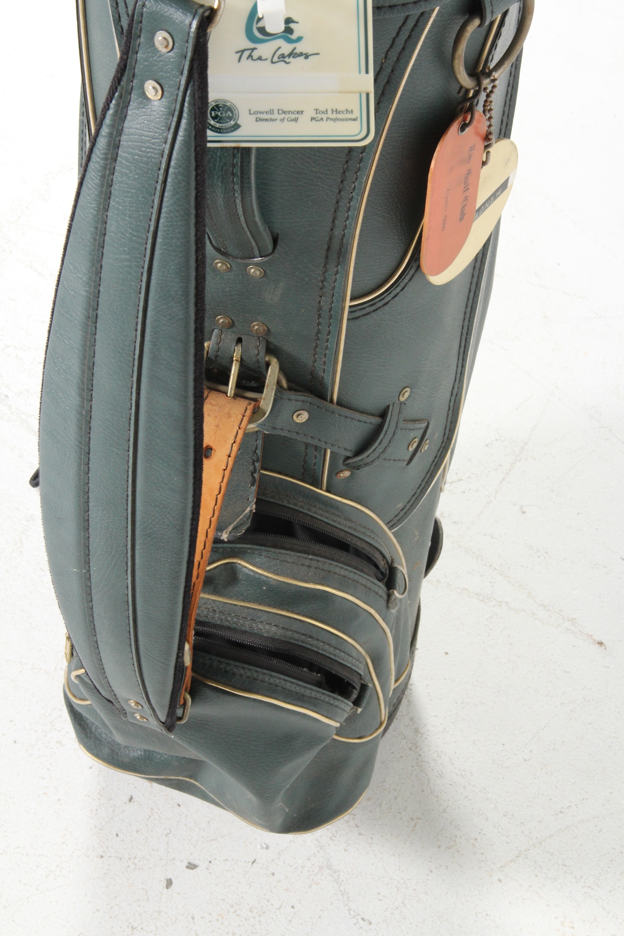 Golf Clubs with Vintage Leather Burton Bag