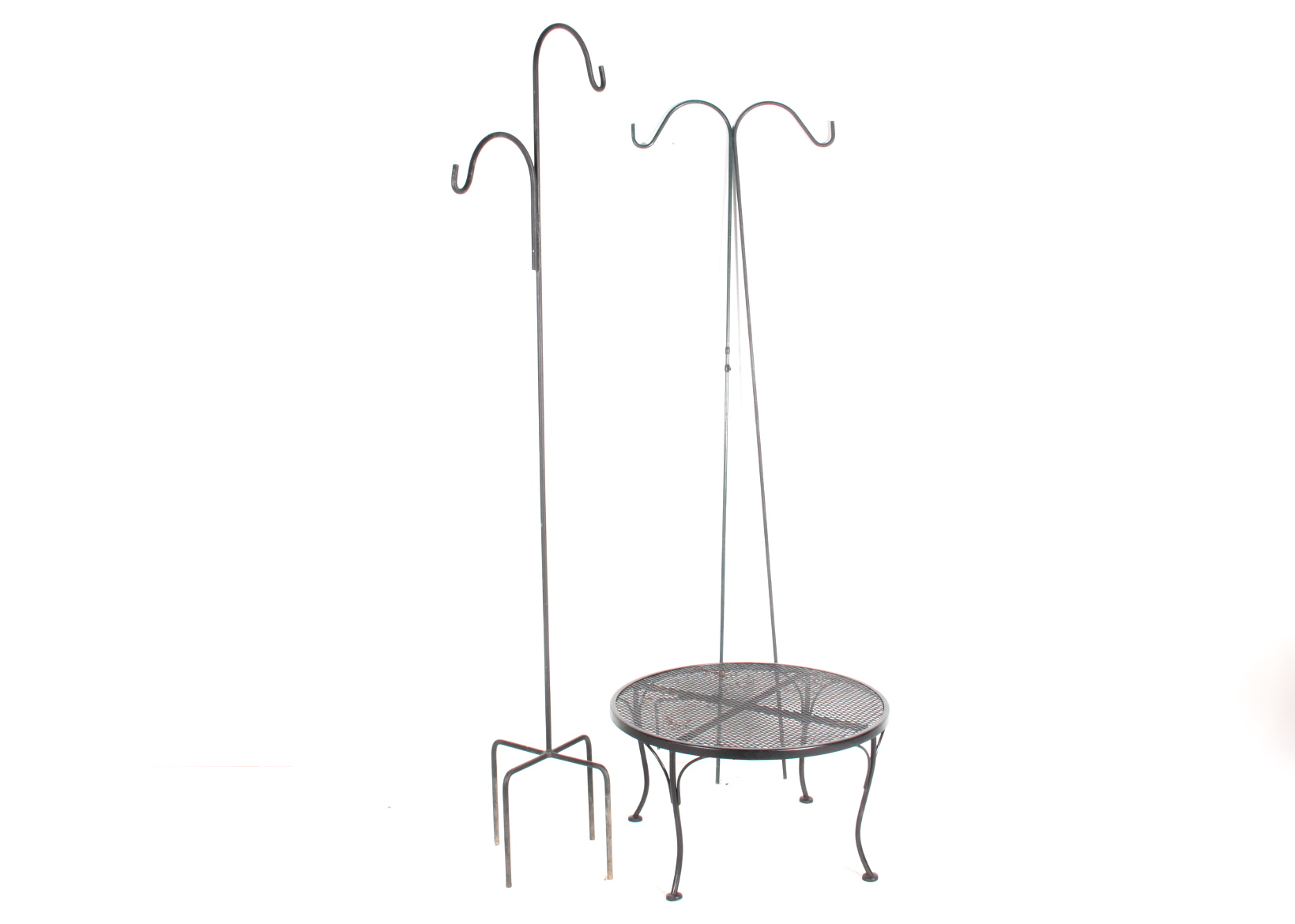 Patio Coffee Table with Three Shepard's Hooks