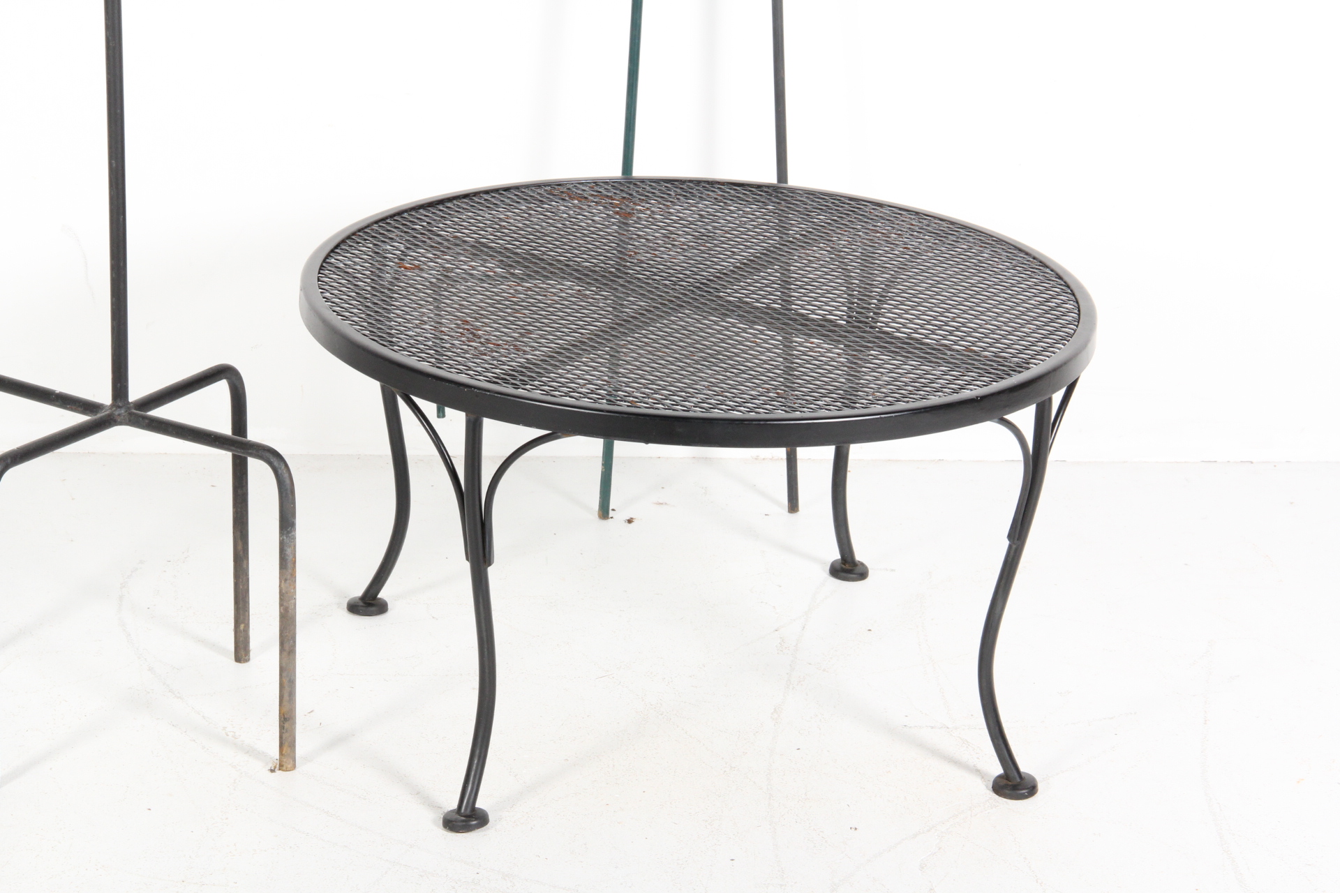 Patio Coffee Table with Three Shepard's Hooks