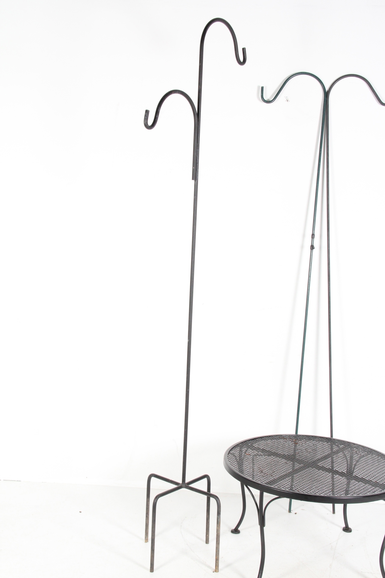 Patio Coffee Table with Three Shepard's Hooks