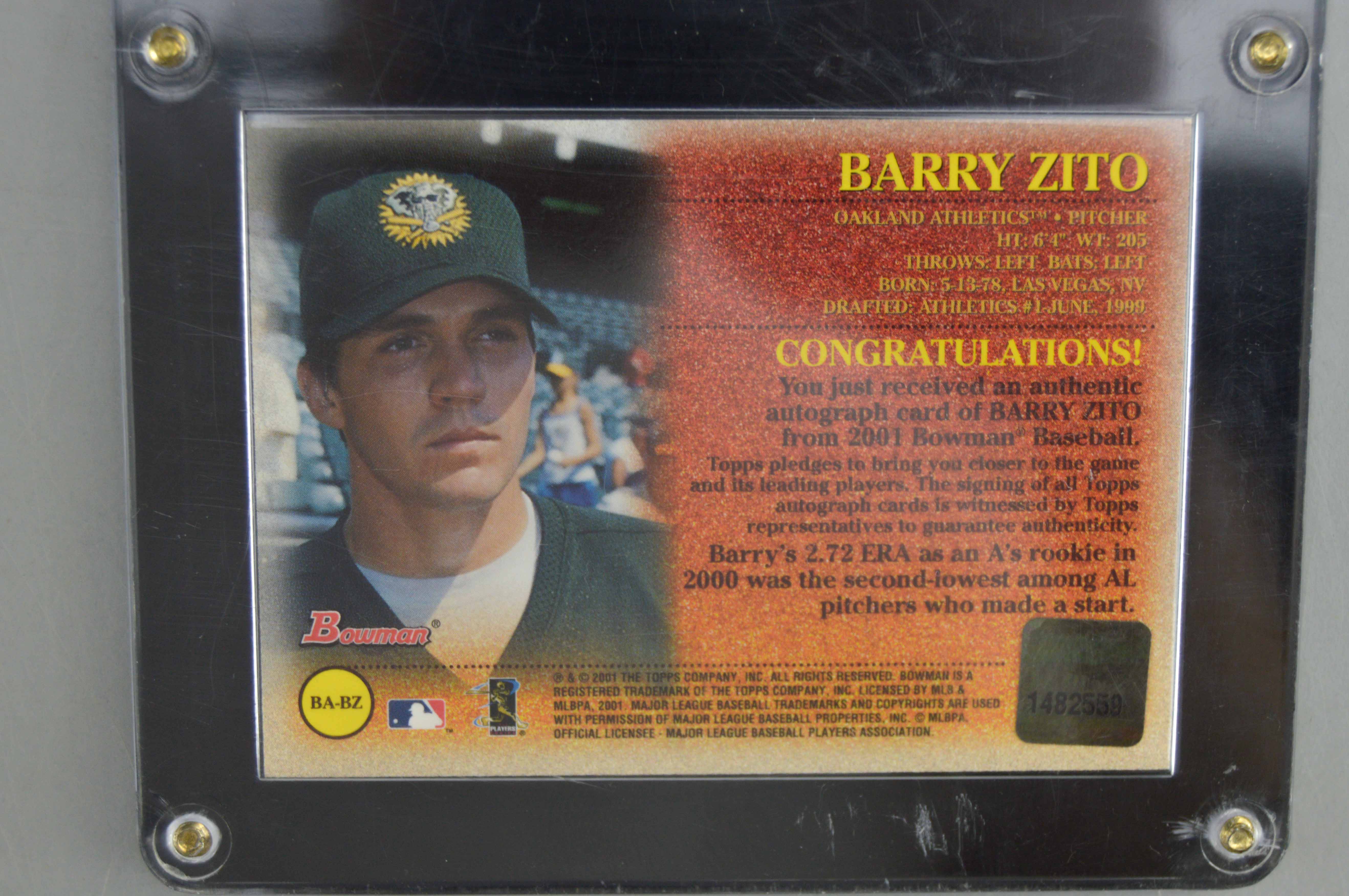 Set of Autographed Barry Zito Cards