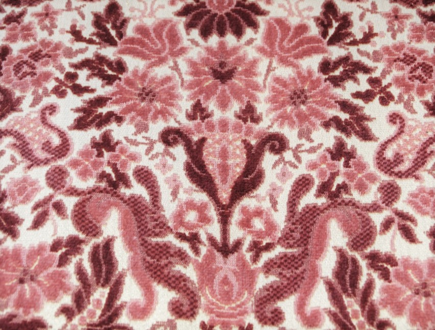 Vintage French Provincial Sofa with Velvet Tapestry Upholstery