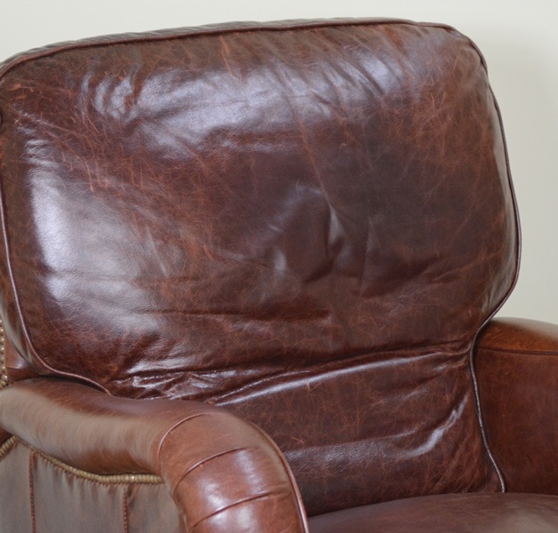 Arhaus "Brooklyn" Cognac Leather Recliner