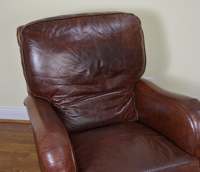 Arhaus "Brooklyn" Cognac Leather Recliner