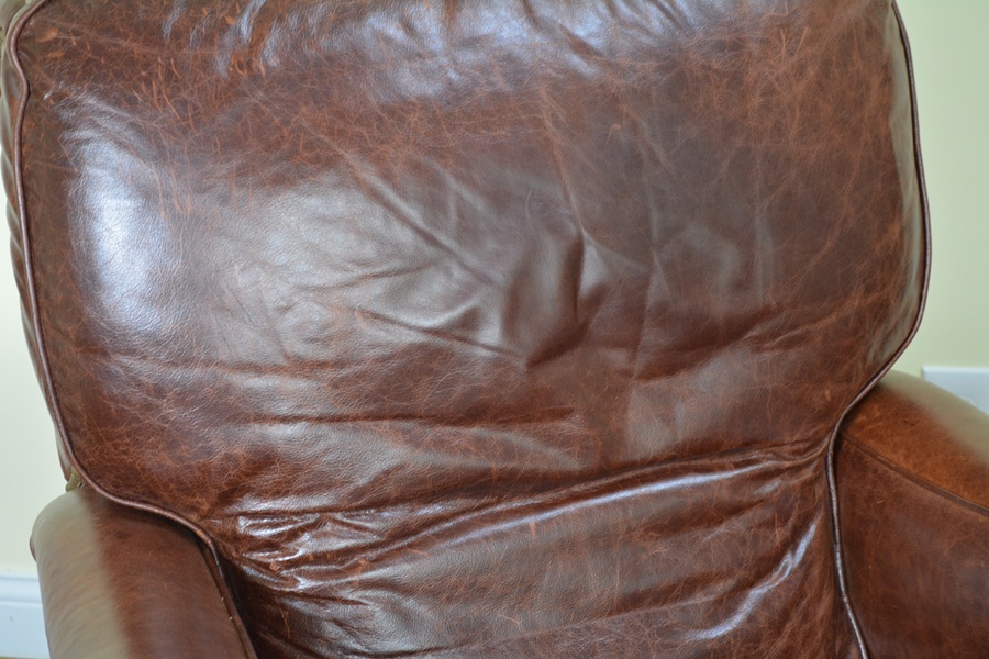 Arhaus "Brooklyn" Cognac Leather Recliner