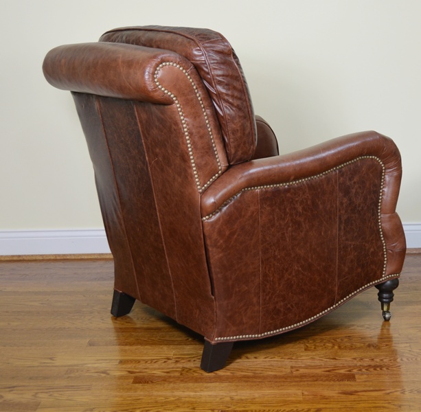 Arhaus "Brooklyn" Cognac Leather Recliner
