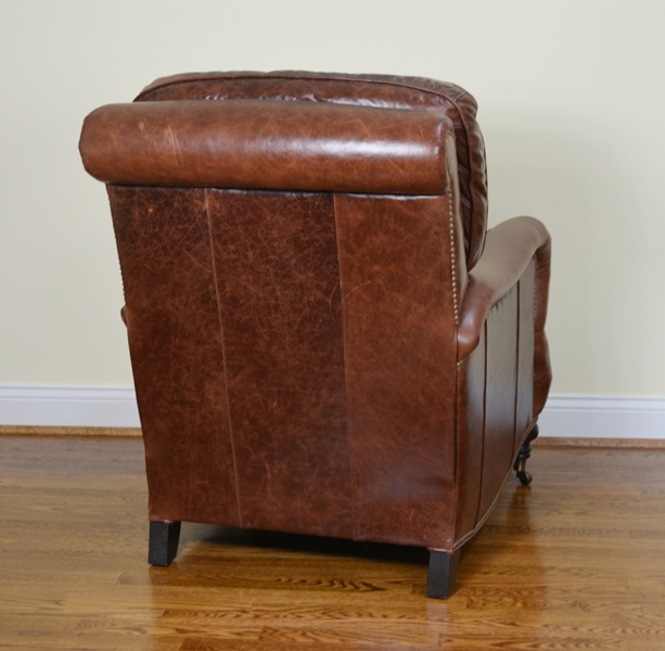 Arhaus "Brooklyn" Cognac Leather Recliner