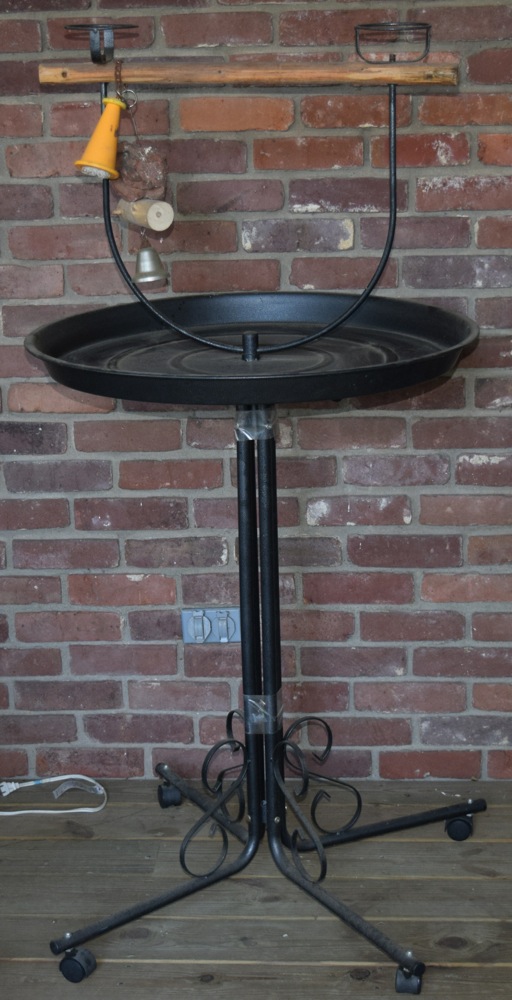 Metal Bird Perch on Wheels