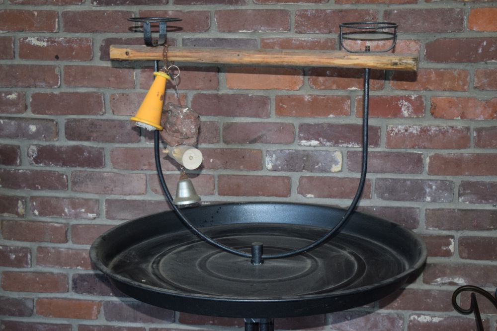 Metal Bird Perch on Wheels