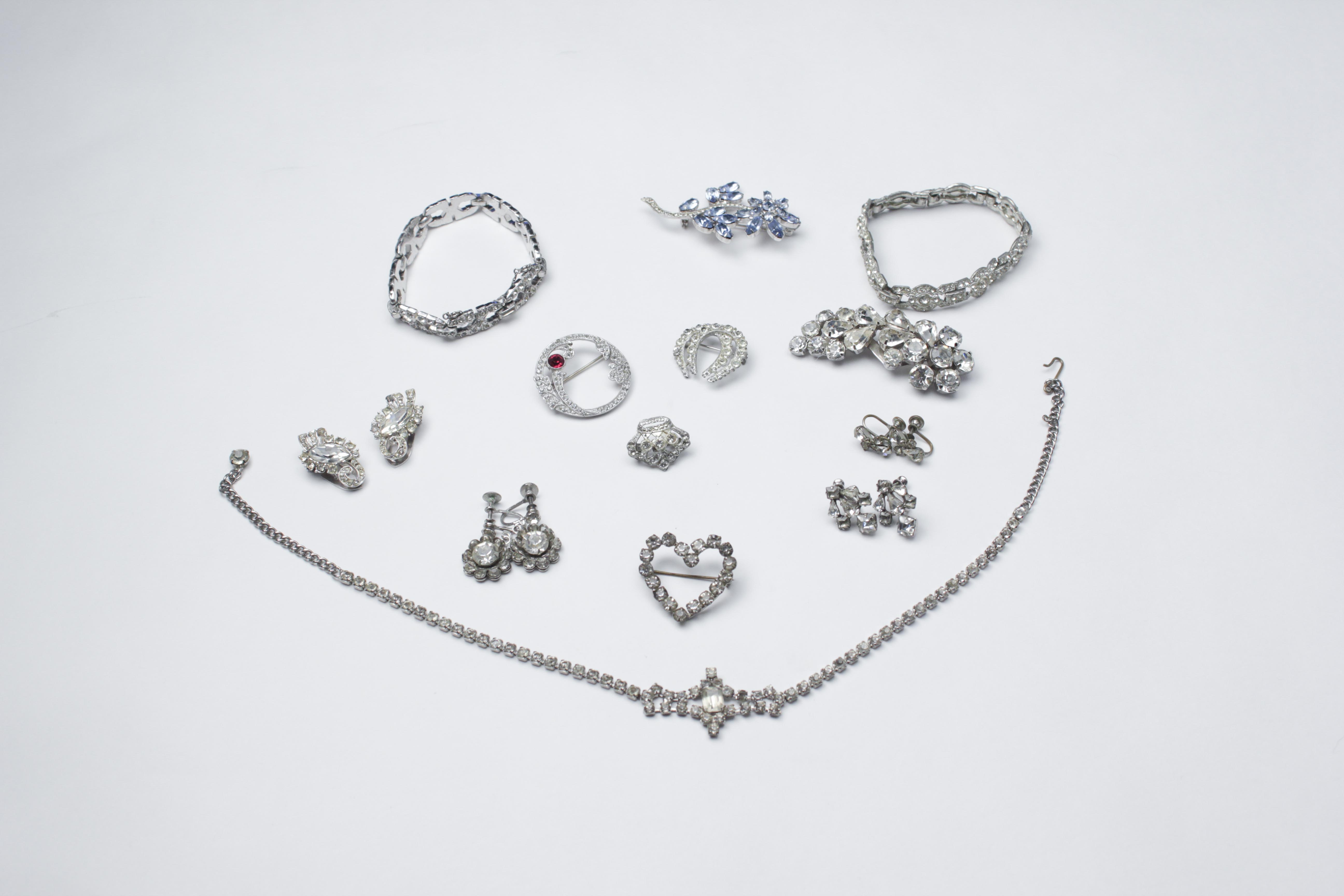 Collection of Rhinestone Jewelry
