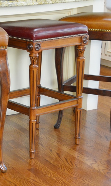 Four Frontgate Leather Bar Stools