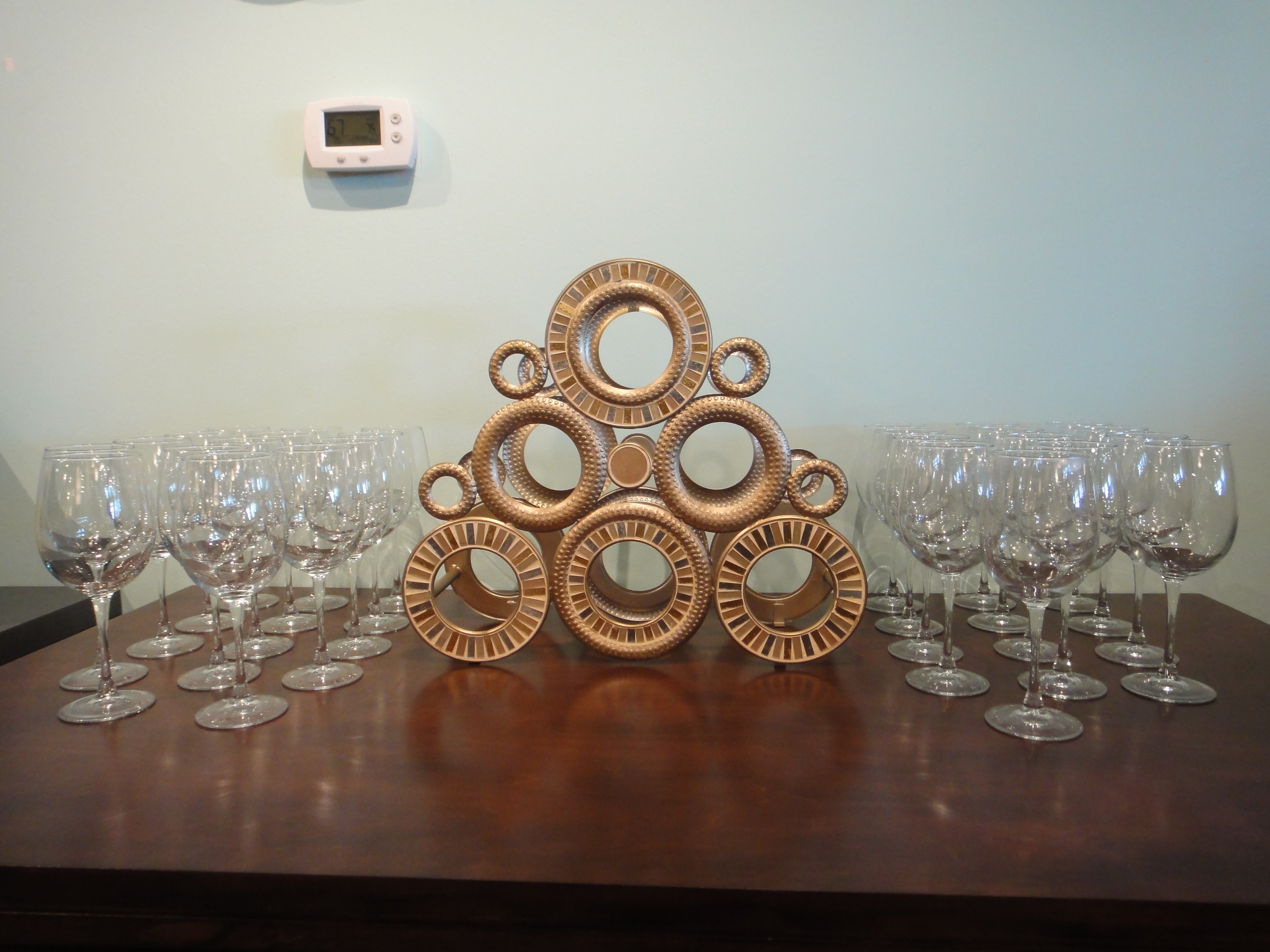 Art Deco Style Modern Wine Rack with 27 Wine Glasses