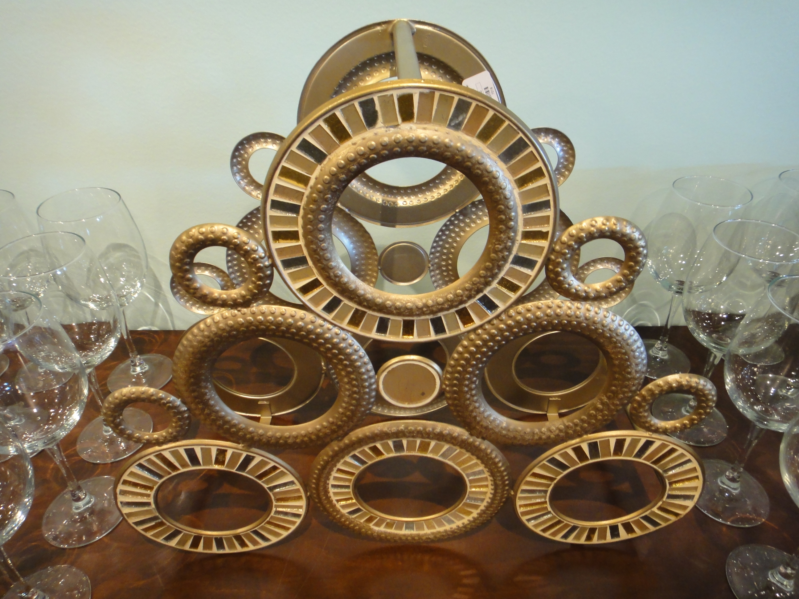 Art Deco Style Modern Wine Rack with 27 Wine Glasses