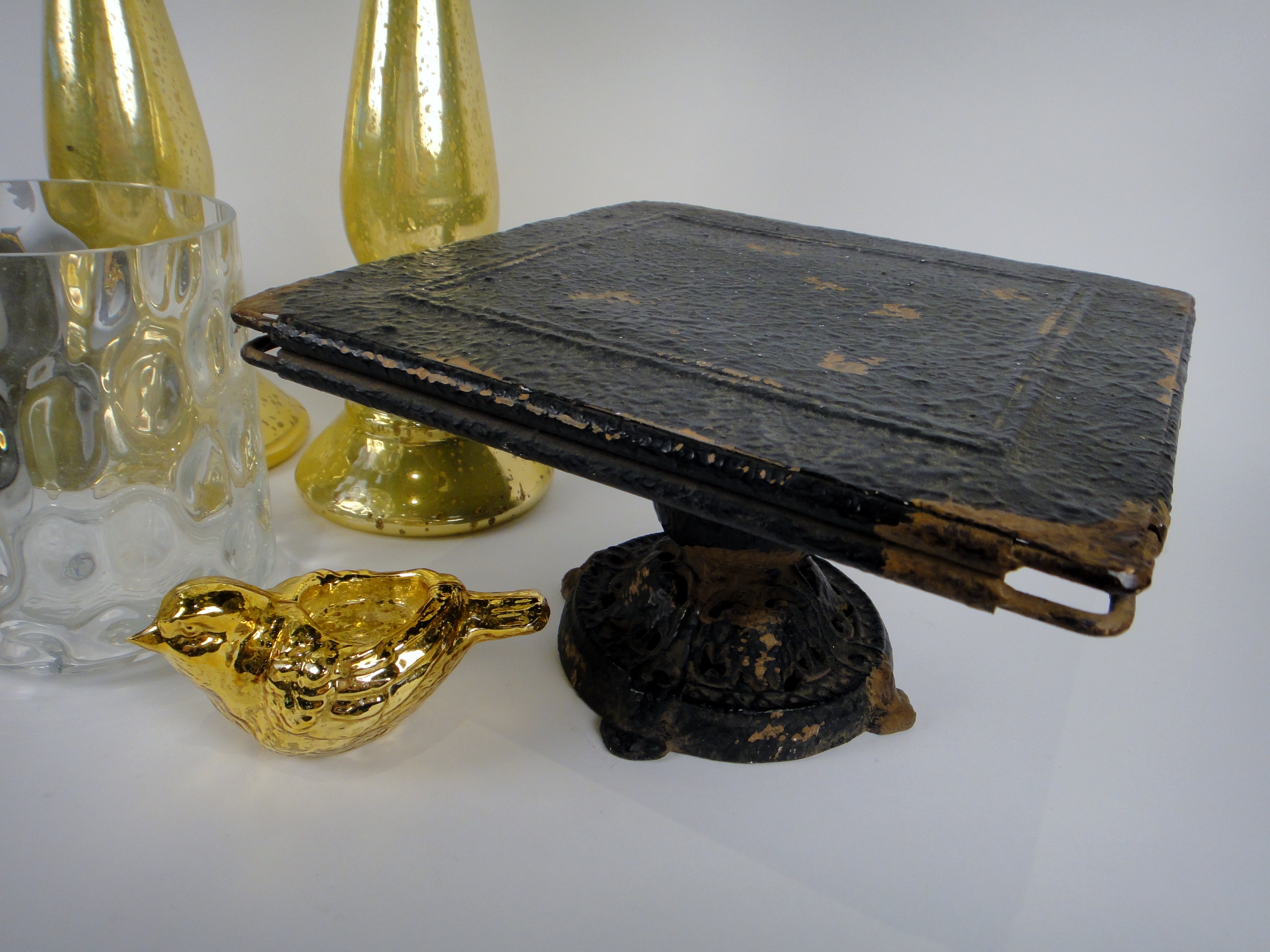 Mercury Glass Candle Holders, Display Stands and Birds