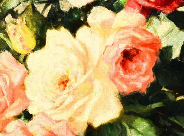 Original Volney Richardson Oil on Canvas Floral Still Life