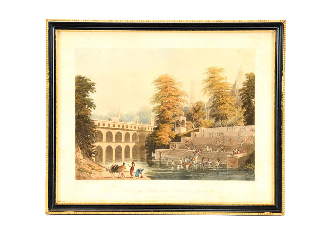 Antique Aquatint Etching After Captain Robert Melville Grindlay