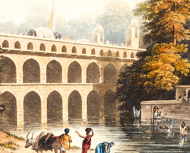 Antique Aquatint Etching After Captain Robert Melville Grindlay