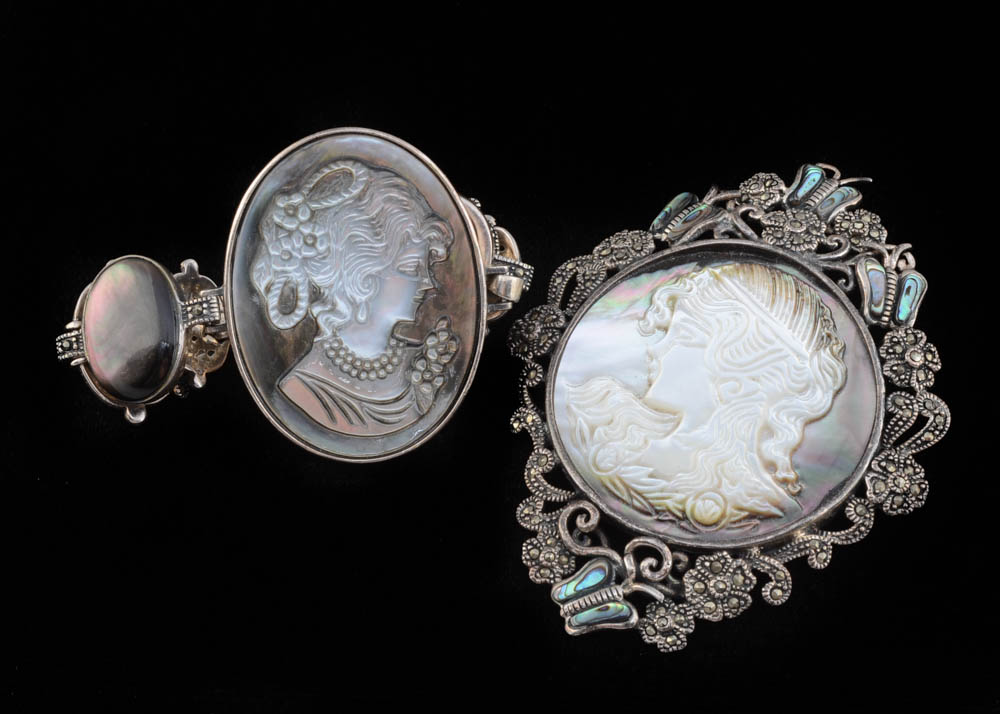 Sterling and Abalone Pendant and Bracelet