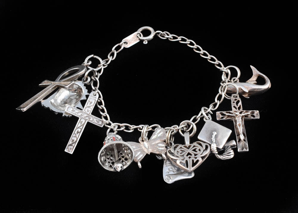 Marsala Sterling Silver Charm Bracelet