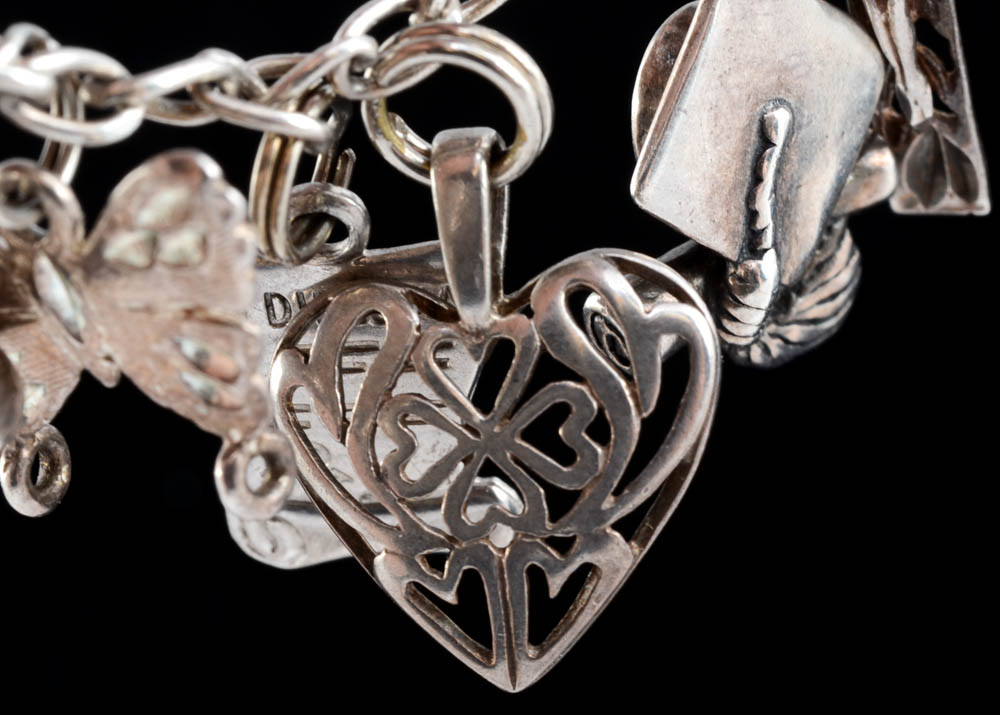 Marsala Sterling Silver Charm Bracelet