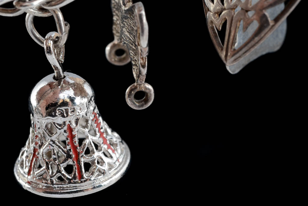 Marsala Sterling Silver Charm Bracelet